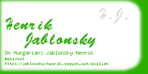 henrik jablonsky business card